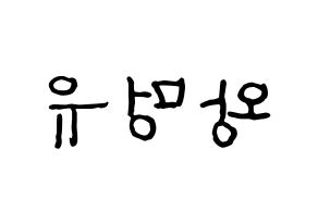 KPOP idol NATURE  오로라 (Wang Meng-yu, Aurora) Printable Hangul name fan sign, fanboard resources for concert Reversed