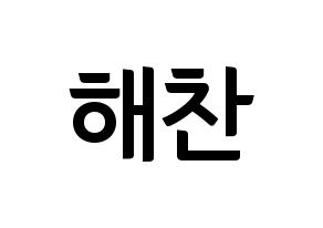 KPOP idol NCT  해찬 (Lee Dong-hyuck, Haechan) Printable Hangul name fan sign, fanboard resources for concert Normal