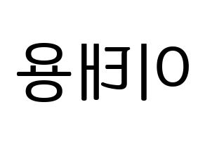 KPOP idol NCT  태용 (Lee Tae-yong, Taeyong) Printable Hangul name fan sign, fanboard resources for LED Reversed