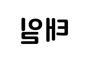 KPOP idol NCT  태일 (Moon Tae-il, Taeil) Printable Hangul name fan sign, fanboard resources for concert Reversed