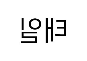 KPOP idol NCT  태일 (Moon Tae-il, Taeil) Printable Hangul name fan sign, fanboard resources for LED Reversed