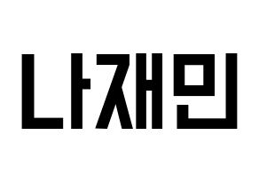 KPOP idol NCT  재민 (Na Jae-min, Jaemin) Printable Hangul name fan sign, fanboard resources for light sticks Normal