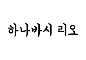 KPOP idol NiziU  리오 (Hanabashi Rio, Rio) Printable Hangul name fan sign, fanboard resources for concert Normal