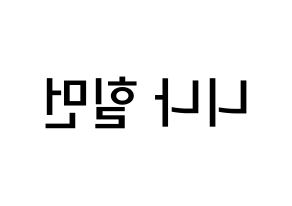 KPOP idol NiziU  니나 (Hilman Nina, Nina) Printable Hangul name Fansign Fanboard resources for concert Reversed