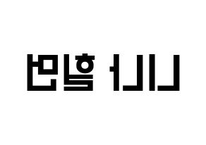KPOP idol NiziU  니나 (Hilman Nina, Nina) Printable Hangul name fan sign, fanboard resources for light sticks Reversed