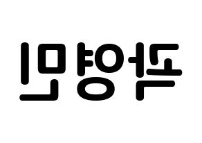 KPOP idol NU'EST  아론 (Gwag Young-min, ARON) Printable Hangul name fan sign, fanboard resources for concert Reversed