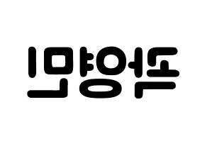 KPOP idol NU'EST  아론 (Gwag Young-min, ARON) Printable Hangul name fan sign & fan board resources Reversed