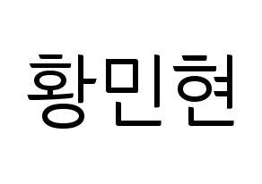 KPOP idol NU'EST  민현 (Hwang Min-hyun, MinHyun) Printable Hangul name fan sign, fanboard resources for light sticks Normal