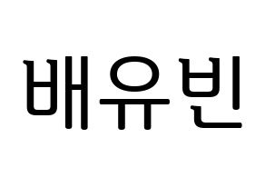KPOP idol OH MY GIRL  비니 (Bae Yu-bin, Binnie) Printable Hangul name fan sign, fanboard resources for LED Normal