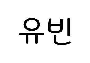 KPOP idol OH MY GIRL  비니 (Bae Yu-bin, Binnie) Printable Hangul name Fansign Fanboard resources for concert Normal
