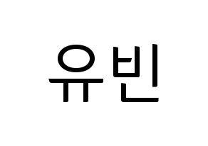 KPOP idol OH MY GIRL  비니 (Bae Yu-bin, Binnie) Printable Hangul name fan sign, fanboard resources for light sticks Normal