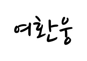 KPOP idol ONEUS  환웅 (Yeo Hwan-woong, Hwanwoong) Printable Hangul name fan sign, fanboard resources for LED Normal