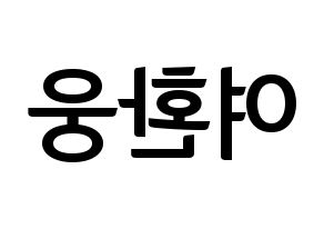 KPOP idol ONEUS  환웅 (Yeo Hwan-woong, Hwanwoong) Printable Hangul name fan sign, fanboard resources for concert Reversed