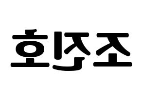 KPOP idol PENTAGON  진호 (Jo Jin-ho, Jinho) Printable Hangul name fan sign, fanboard resources for light sticks Reversed