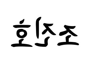 KPOP idol PENTAGON  진호 (Jo Jin-ho, Jinho) Printable Hangul name fan sign, fanboard resources for concert Reversed