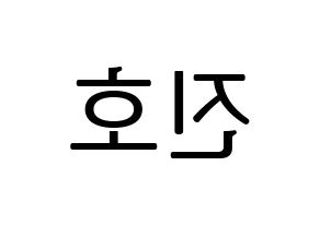 KPOP idol PENTAGON  진호 (Jo Jin-ho, Jinho) Printable Hangul name fan sign, fanboard resources for LED Reversed