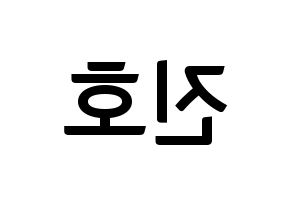 KPOP idol PENTAGON  진호 (Jo Jin-ho, Jinho) Printable Hangul name fan sign, fanboard resources for concert Reversed