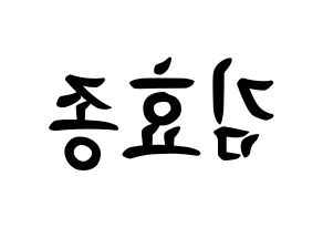 KPOP idol PENTAGON  이던 (Kim Hyo-jong, E'Dawn) Printable Hangul name fan sign, fanboard resources for concert Reversed