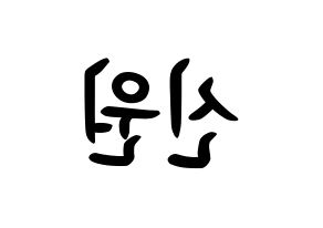 KPOP idol PENTAGON  신원 (Ko Shin-won, Shinwon) Printable Hangul name fan sign, fanboard resources for concert Reversed