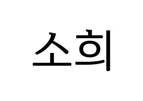 KPOP idol RCPC  소희 (Kim So-hee, Sohee) Printable Hangul name fan sign, fanboard resources for LED Normal