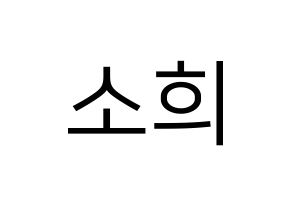 KPOP idol RCPC  소희 (Kim So-hee, Sohee) Printable Hangul name fan sign, fanboard resources for LED Normal