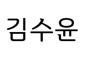 KPOP idol RCPC  수윤 (Kim Su-yun, Suyun) Printable Hangul name fan sign, fanboard resources for LED Normal