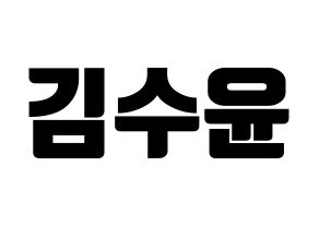 KPOP idol RCPC  수윤 (Kim Su-yun, Suyun) Printable Hangul name fan sign, fanboard resources for light sticks Normal