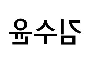 KPOP idol RCPC  수윤 (Kim Su-yun, Suyun) Printable Hangul name Fansign Fanboard resources for concert Reversed