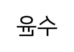 KPOP idol RCPC  수윤 (Kim Su-yun, Suyun) Printable Hangul name fan sign, fanboard resources for light sticks Reversed