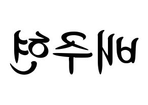 KPOP idol Red Velvet  아이린 (Bae Joo-hyun, Irene) Printable Hangul name fan sign, fanboard resources for concert Reversed