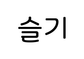 KPOP idol Red Velvet  슬기 (Kang Seul-gi, Seulgi) Printable Hangul name Fansign Fanboard resources for concert Normal