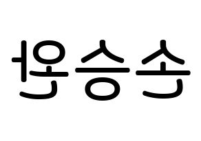 KPOP idol Red Velvet  웬디 (Son Seung-wan, Wendy) Printable Hangul name Fansign Fanboard resources for concert Reversed