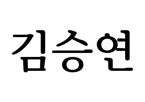 KPOP idol S.I.S  앤 (Kim Seungyeon, Anne) Printable Hangul name fan sign, fanboard resources for LED Normal