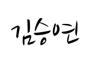 KPOP idol S.I.S  앤 (Kim Seungyeon, Anne) Printable Hangul name fan sign, fanboard resources for concert Normal