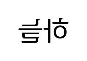 KPOP idol SATURDAY  하늘 (Choi Ha-neul, Haneul) Printable Hangul name fan sign, fanboard resources for LED Reversed