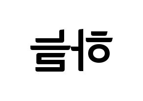 KPOP idol SATURDAY  하늘 (Choi Ha-neul, Haneul) Printable Hangul name fan sign, fanboard resources for concert Reversed