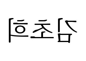 KPOP idol SATURDAY  초희 (Kim Cho-hee, Chohee) Printable Hangul name fan sign & fan board resources Reversed