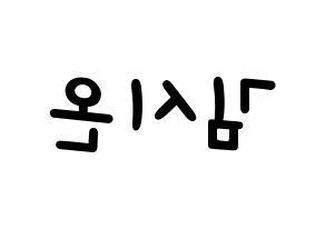 KPOP idol SATURDAY  시온 (Kim Si-on, Sion) Printable Hangul name fan sign, fanboard resources for light sticks Reversed
