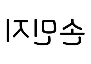 KPOP idol SATURDAY  아연 (Son Min-ji, Ayeon) Printable Hangul name Fansign Fanboard resources for concert Reversed