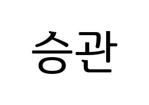 KPOP idol SEVENTEEN  승관 (Boo Seung-kwan, SEUNGKWAN) Printable Hangul name fan sign, fanboard resources for LED Normal