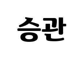 KPOP idol SEVENTEEN  승관 (Boo Seung-kwan, SEUNGKWAN) Printable Hangul name fan sign, fanboard resources for light sticks Normal