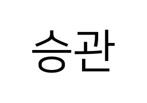 KPOP idol SEVENTEEN  승관 (Boo Seung-kwan, SEUNGKWAN) Printable Hangul name fan sign, fanboard resources for LED Normal
