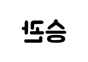 KPOP idol SEVENTEEN  승관 (Boo Seung-kwan, SEUNGKWAN) Printable Hangul name fan sign & fan board resources Reversed