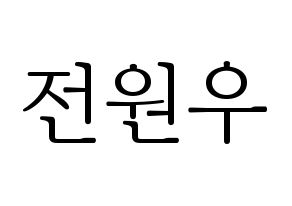 KPOP idol SEVENTEEN  원우 (Jeon Won-woo, WONWOO) Printable Hangul name fan sign & fan board resources Normal