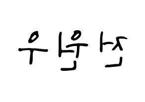KPOP idol SEVENTEEN  원우 (Jeon Won-woo, WONWOO) Printable Hangul name fan sign, fanboard resources for LED Reversed