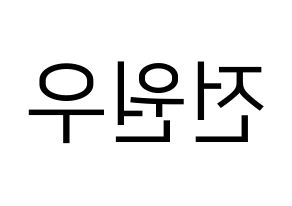 KPOP idol SEVENTEEN  원우 (Jeon Won-woo, WONWOO) Printable Hangul name fan sign, fanboard resources for LED Reversed