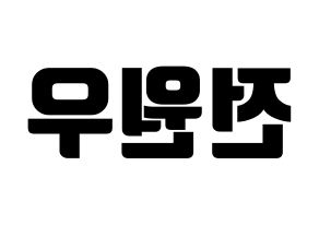 KPOP idol SEVENTEEN  원우 (Jeon Won-woo, WONWOO) Printable Hangul name fan sign, fanboard resources for light sticks Reversed