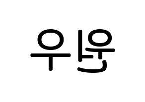 KPOP idol SEVENTEEN  원우 (Jeon Won-woo, WONWOO) Printable Hangul name Fansign Fanboard resources for concert Reversed