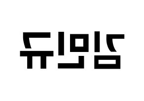 KPOP idol SEVENTEEN  민규 (Kim Min-gyu, MINGYU) Printable Hangul name fan sign, fanboard resources for concert Reversed