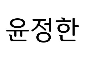 KPOP idol SEVENTEEN  정한 (Yoon Jung-han, JEONGHAN) Printable Hangul name fan sign, fanboard resources for LED Normal